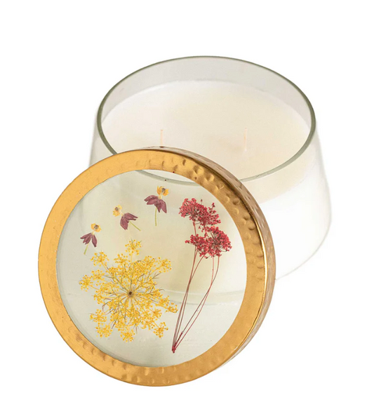 Spicy Apple Large Pressed Floral Candle