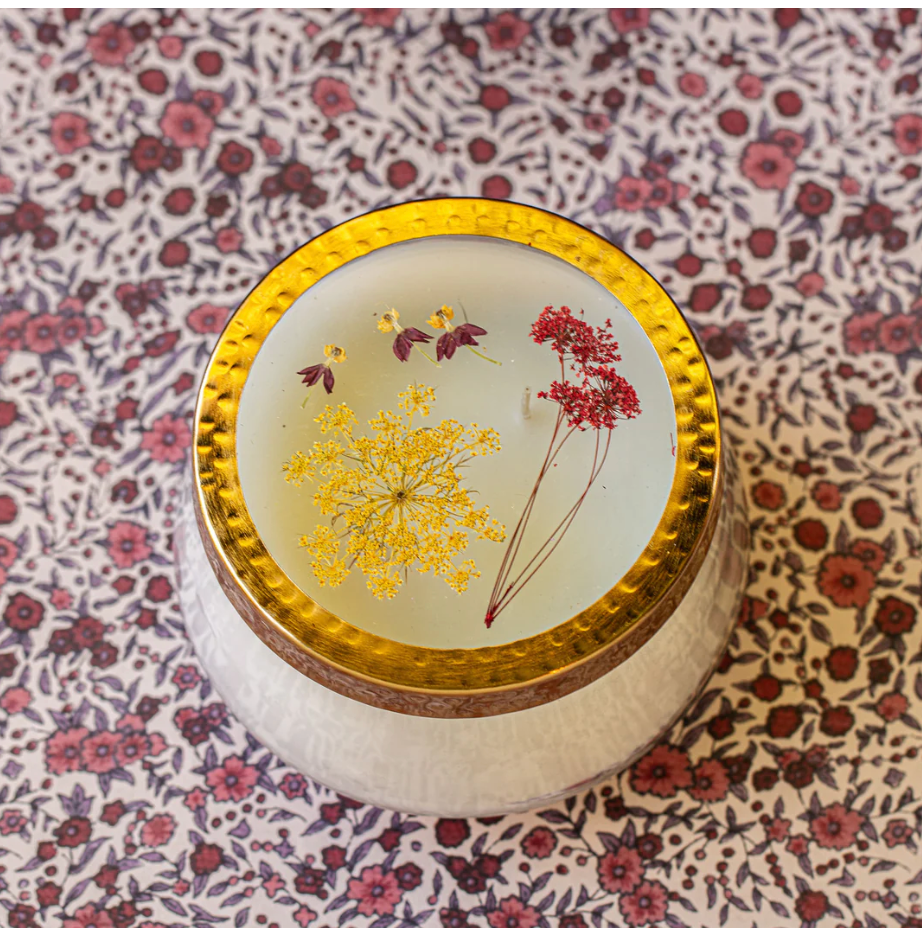 Spicy Apple Large Pressed Floral Candle