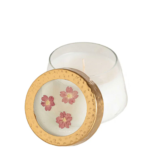 Spicy Apple Small Pressed Floral Candle