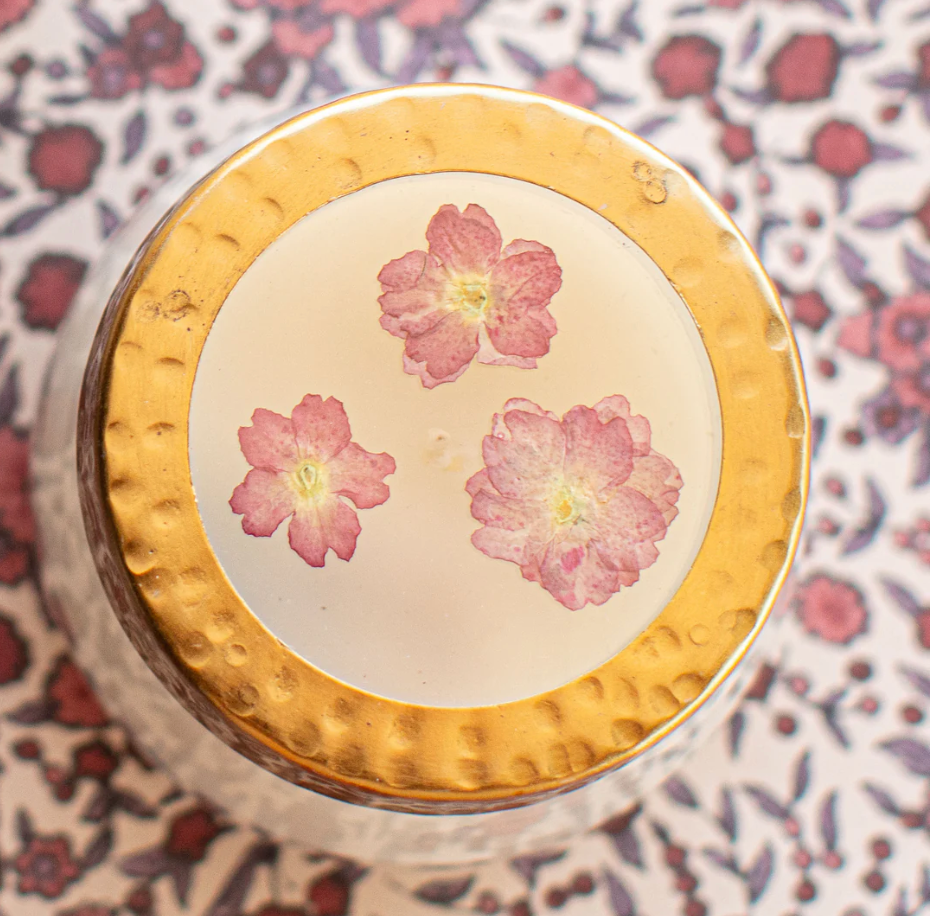 Spicy Apple Small Pressed Floral Candle