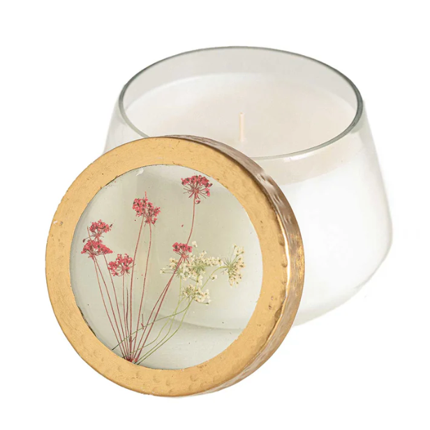 Spicy Apple Medium Pressed Floral Candle