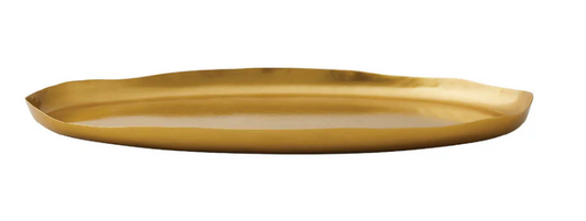 Large Oval Gold Candle Plate