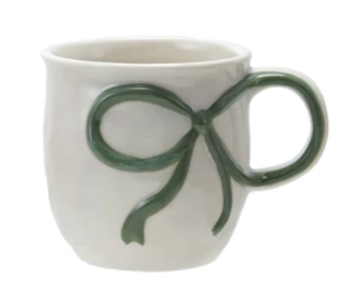 18 oz. Stoneware Mug with Bow Handle, 4 Colors