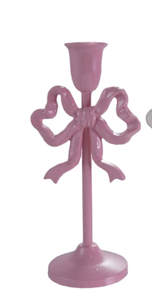 Cast Iron Bow Taper Holder, 2 Colors