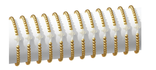 4mm Bracelet with Shell Cross