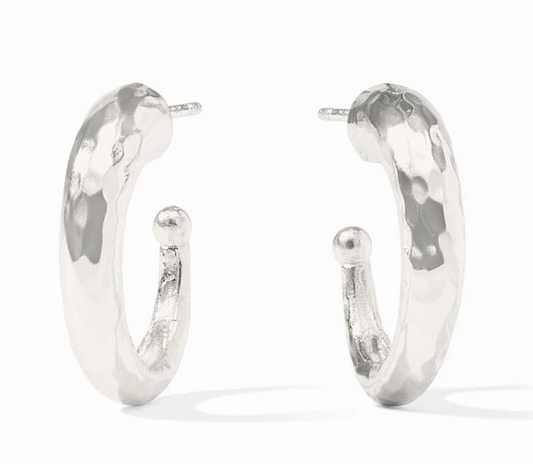 Hammered Hoop- Silver