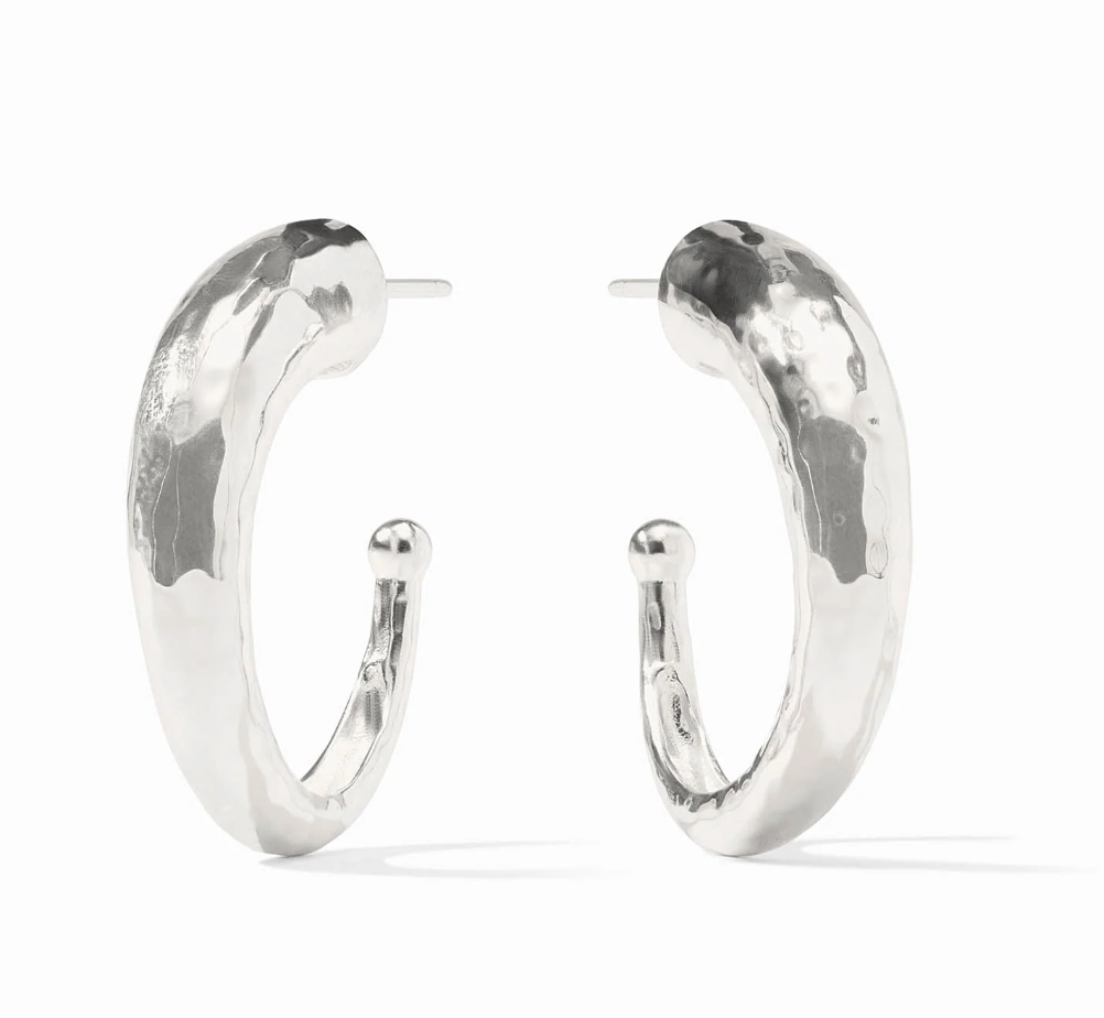 Hammered Hoop- Silver