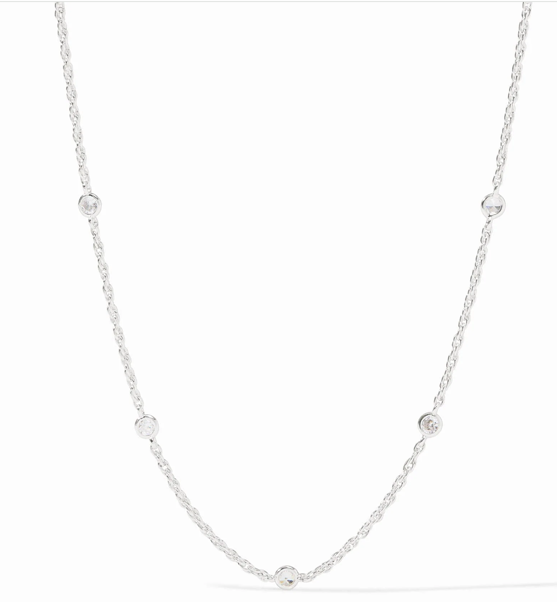Celeste Delicate Station Necklace- Silver