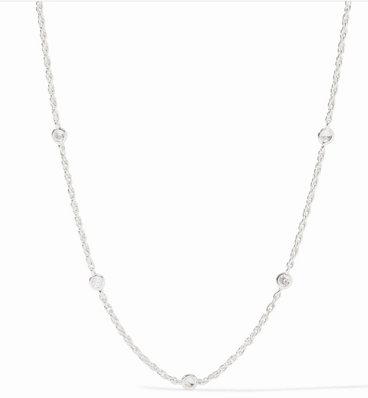 Celeste Delicate Station Necklace- Silver