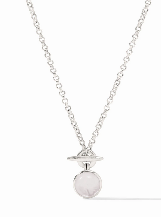 Solara Solitaire Necklace-Clear Crystal-Silver