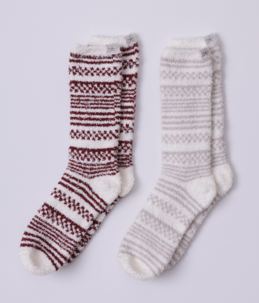CozyChic Checkered Stripe Sock Set