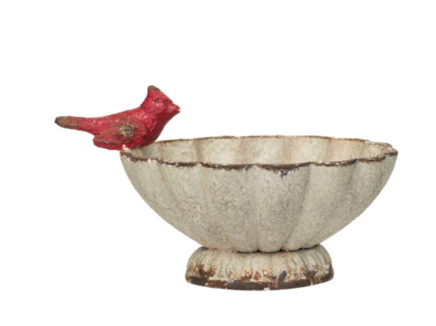 Decorative Pewter Fluted Bowl- Cardinal