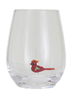 Stemless Wine Glass with Holiday Figure Inside, 8 Styles
