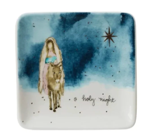 Stoneware Dish w/ Gold Electroplating, 4 Styles