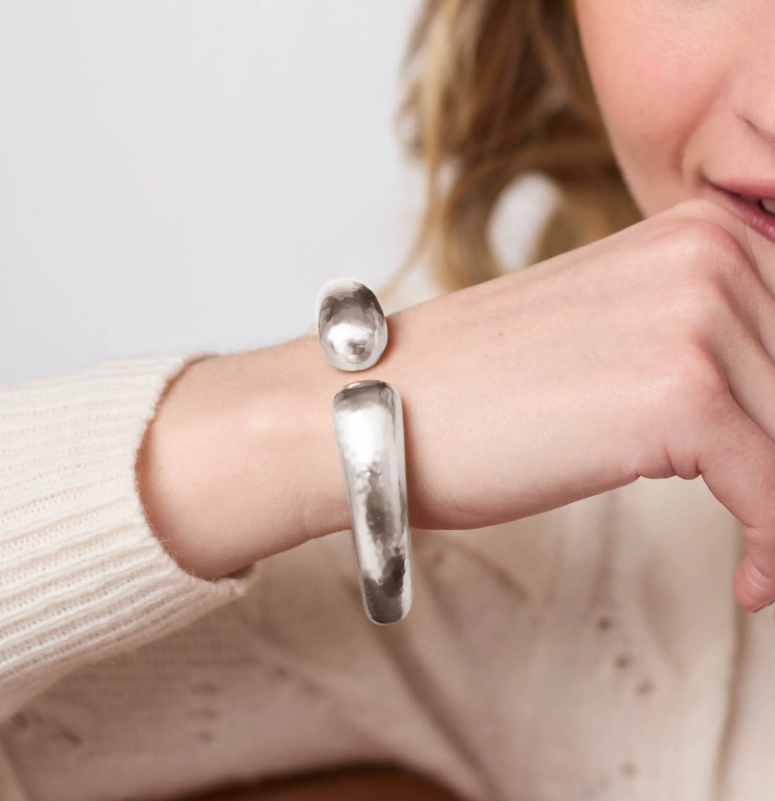 Solara Demi Cuff-Silver