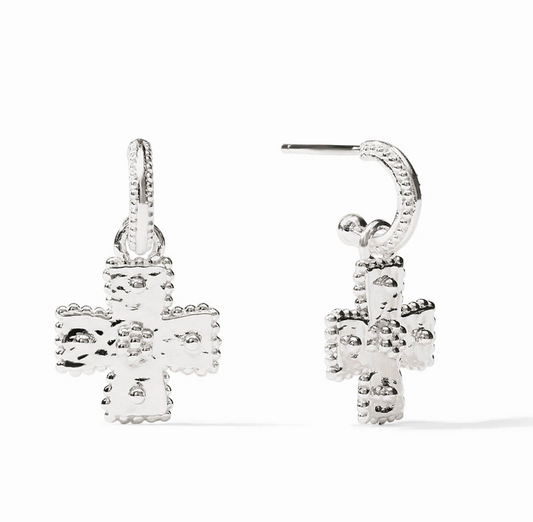 Canterbury Hoop & Charm Earring-Silver