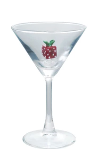 4 oz. Martini Glass with Hand-Blown Holiday Figure, 8 Styles