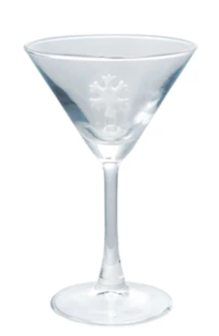 4 oz. Martini Glass with Hand-Blown Holiday Figure, 8 Styles