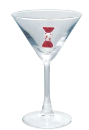 4 oz. Martini Glass with Hand-Blown Holiday Figure, 8 Styles