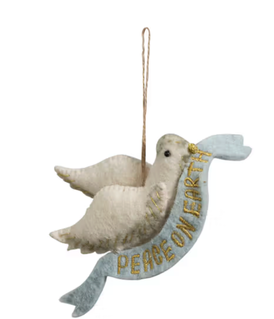 Peace On Earth Felt Dove Ornament