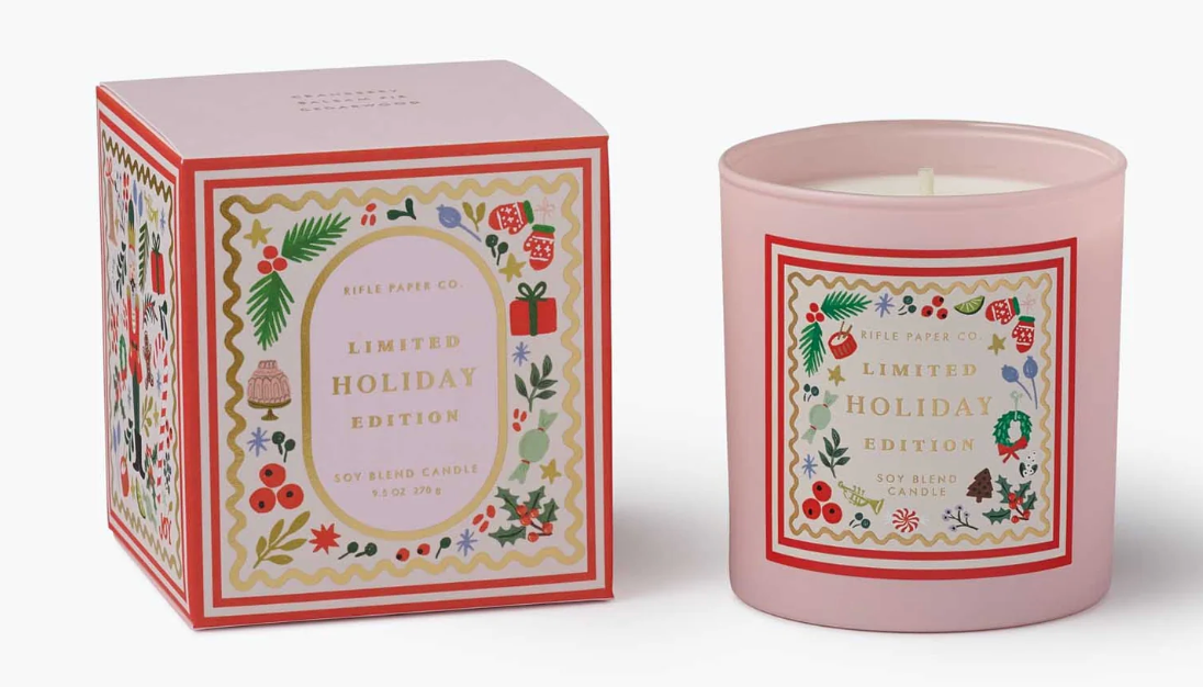 Holly Jolly Nutcracker Holiday 9oz Glass Candle