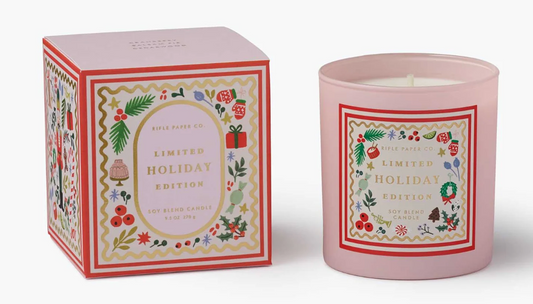 Holly Jolly Nutcracker Holiday 9oz Glass Candle