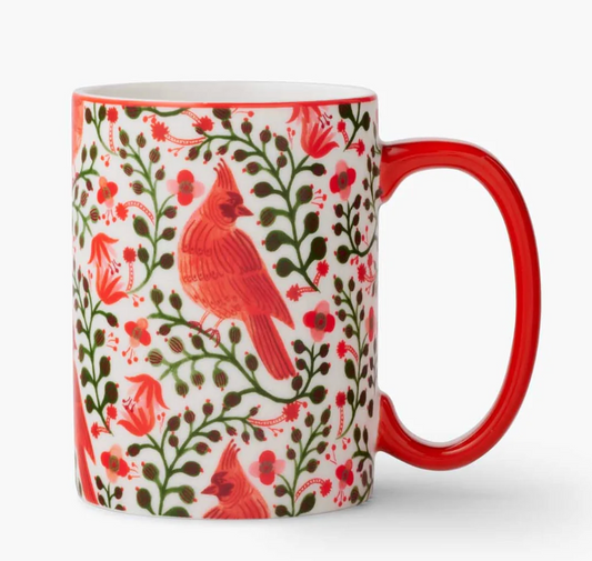 Christmas Cardinals Porcelain Mug