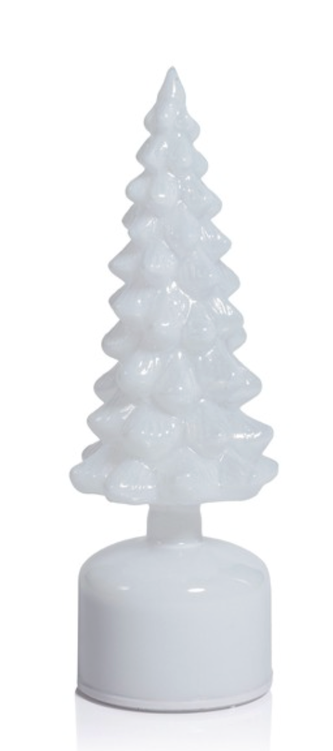 LED Rotating Tree 11.75", White Opal