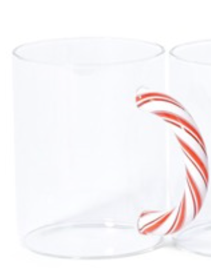 Holiday Glass Mugs- Candy Cane Assorted