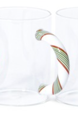 Holiday Glass Mugs- Candy Cane Assorted