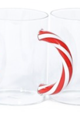 Holiday Glass Mugs- Candy Cane Assorted