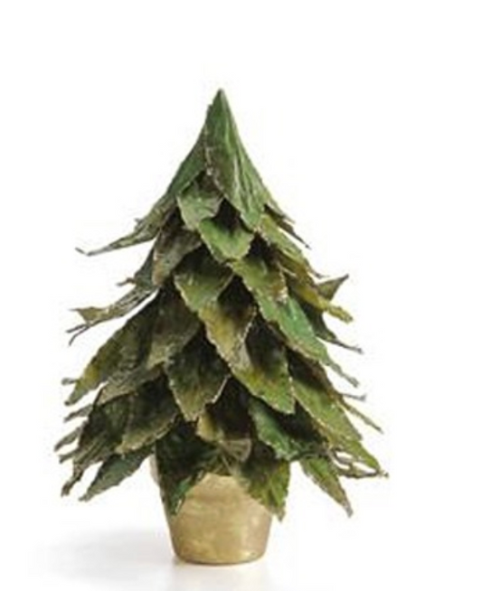 Natural Leaf Tree on Pot/Green - Small