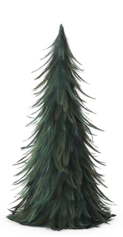 Wispy Green Feather Nesting Cone Trees- 3 Sizes