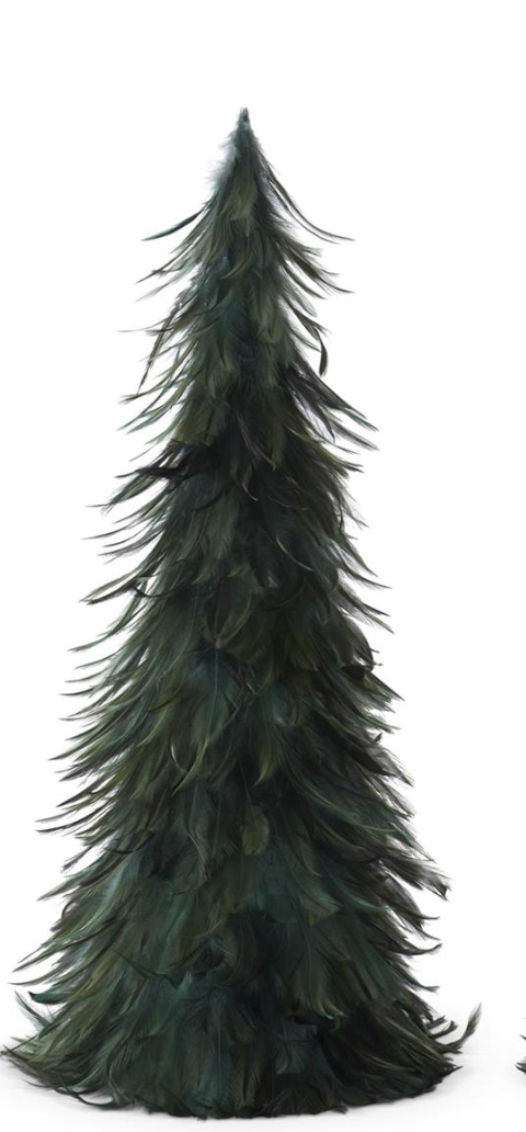 Wispy Green Feather Nesting Cone Trees- 3 Sizes