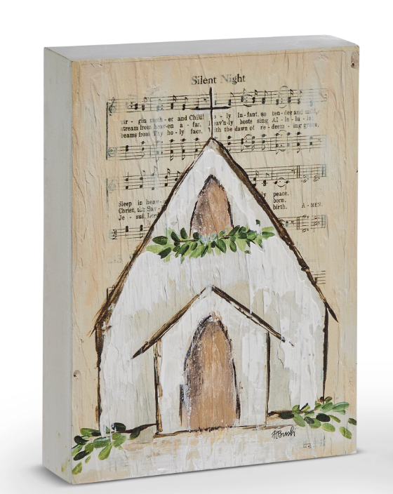 10" Music Sheet Church Block- 2 Styles