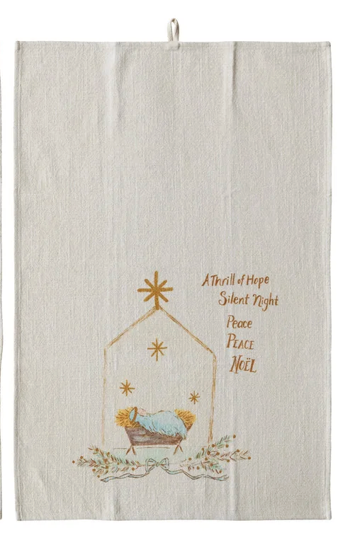 Christmas Cotton Printed Tea Towel , 3 Styles