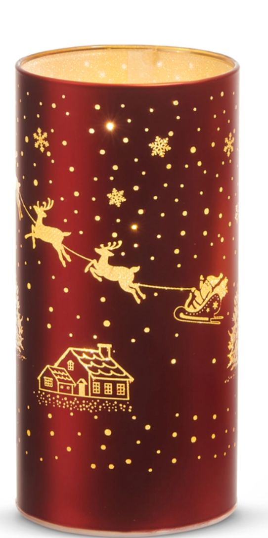 8" Lighted Santa's Sleigh Lanterns- 2 Sizes