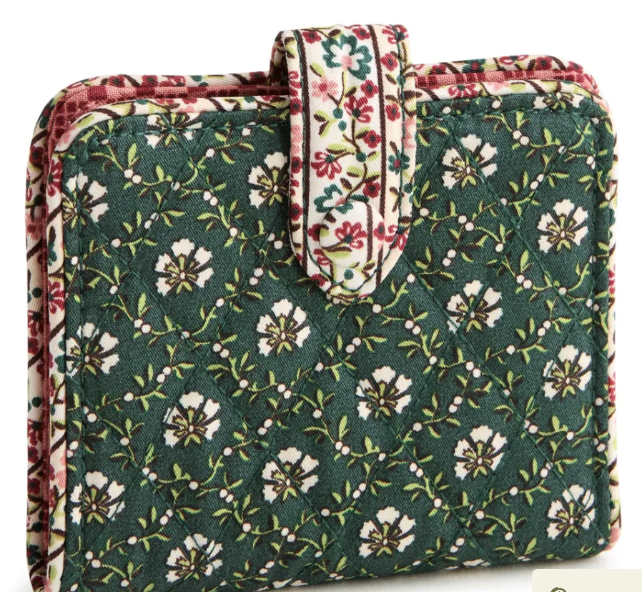 Small Tab Wallet- Mistletoe Lattice