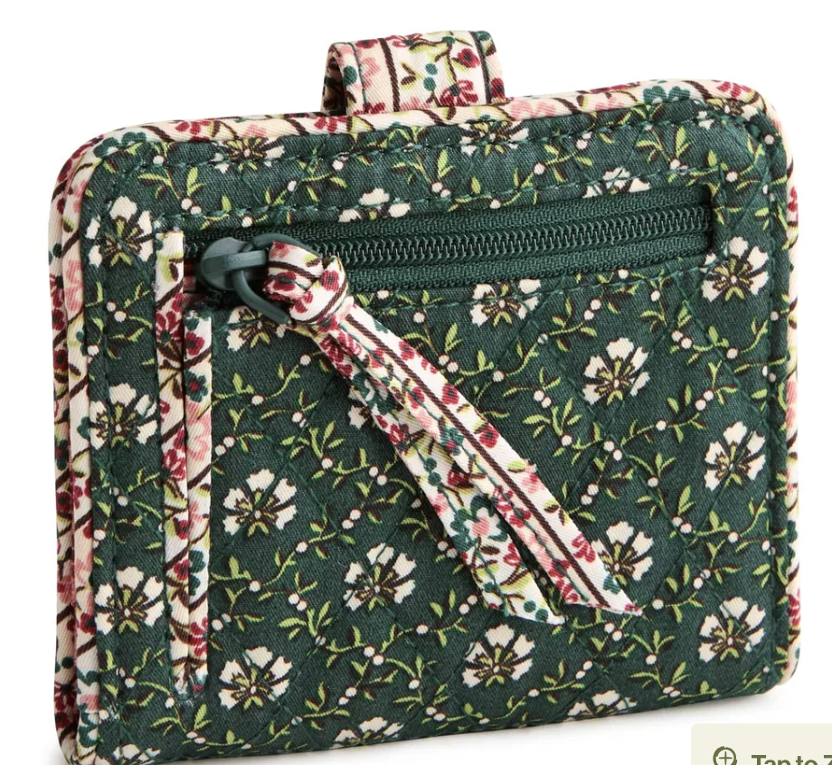 Small Tab Wallet- Mistletoe Lattice