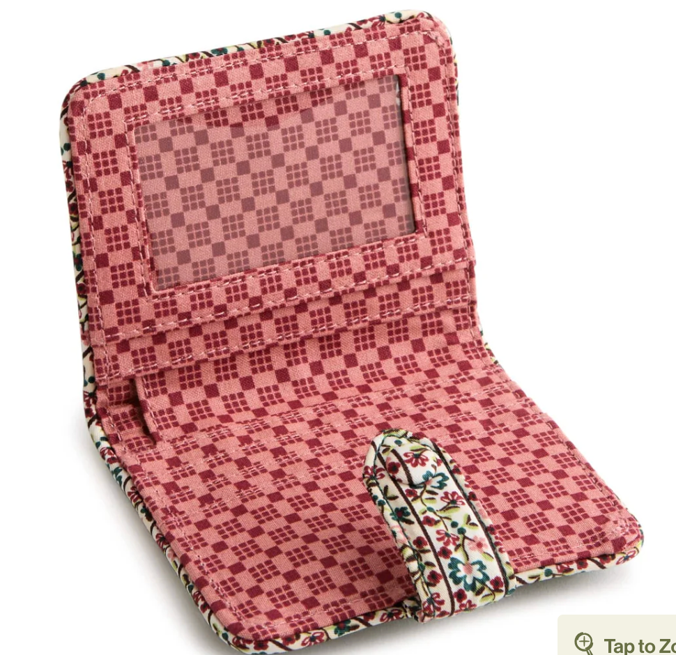 Small Tab Wallet- Mistletoe Lattice
