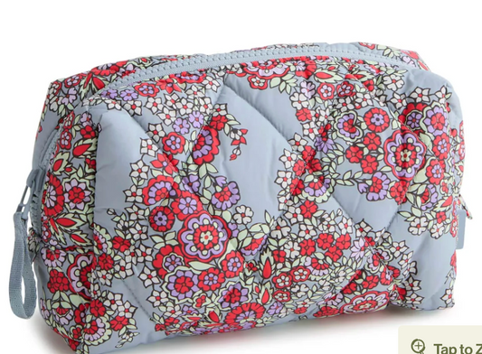 Medium Cosmetic Bag-Paisley Bouquet