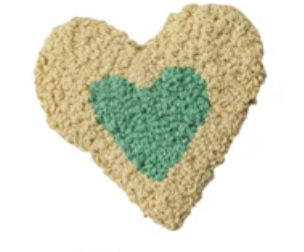 Cotton Tufted Heart-Shaped Coaster w/ Heart/Stripes/Check Pattern, 12 Styles