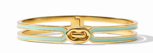 Laguna Enamel Hinge Bangle- Aqua