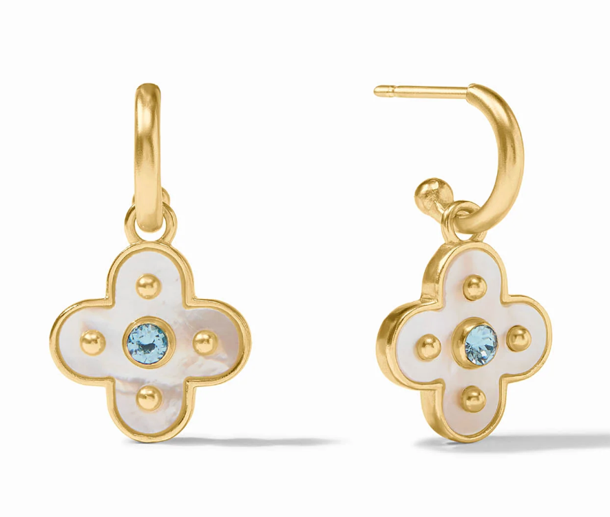 Colette Hoop & Charm Earring-Chalcedony Blue