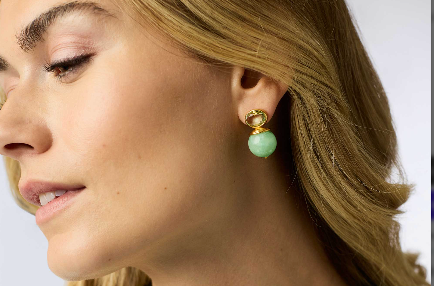 Portofino Earring- Aqua Jade
