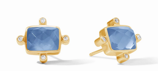Clara Stud-Iridescent Chalcedony Blue