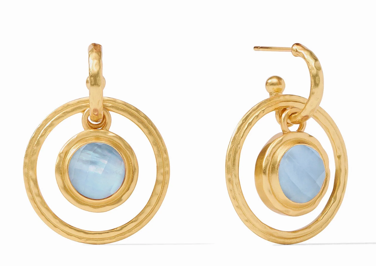 Astor 6-in-1 Charm Earring-Iridescent Chalcedony Blue