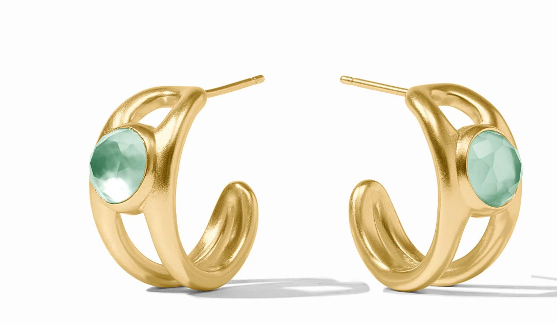 Laguna Stone Hoop-Iridescent Aquamarine Blue