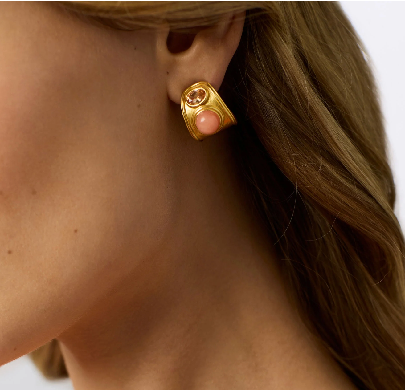 Portofino Stone Hoop-Melon Jade