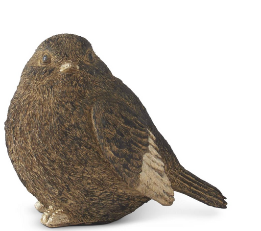 3.75 Inch Textured Brown & Gold Resin Sitting Bird